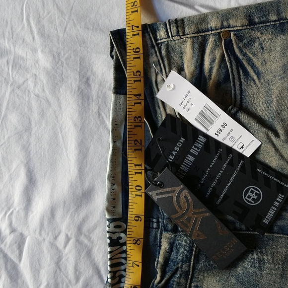 🔥 NEW Reason New York Stone Washed Flexable Denim Skinny Motorcycle Style Jeans - Picture 4 of 7